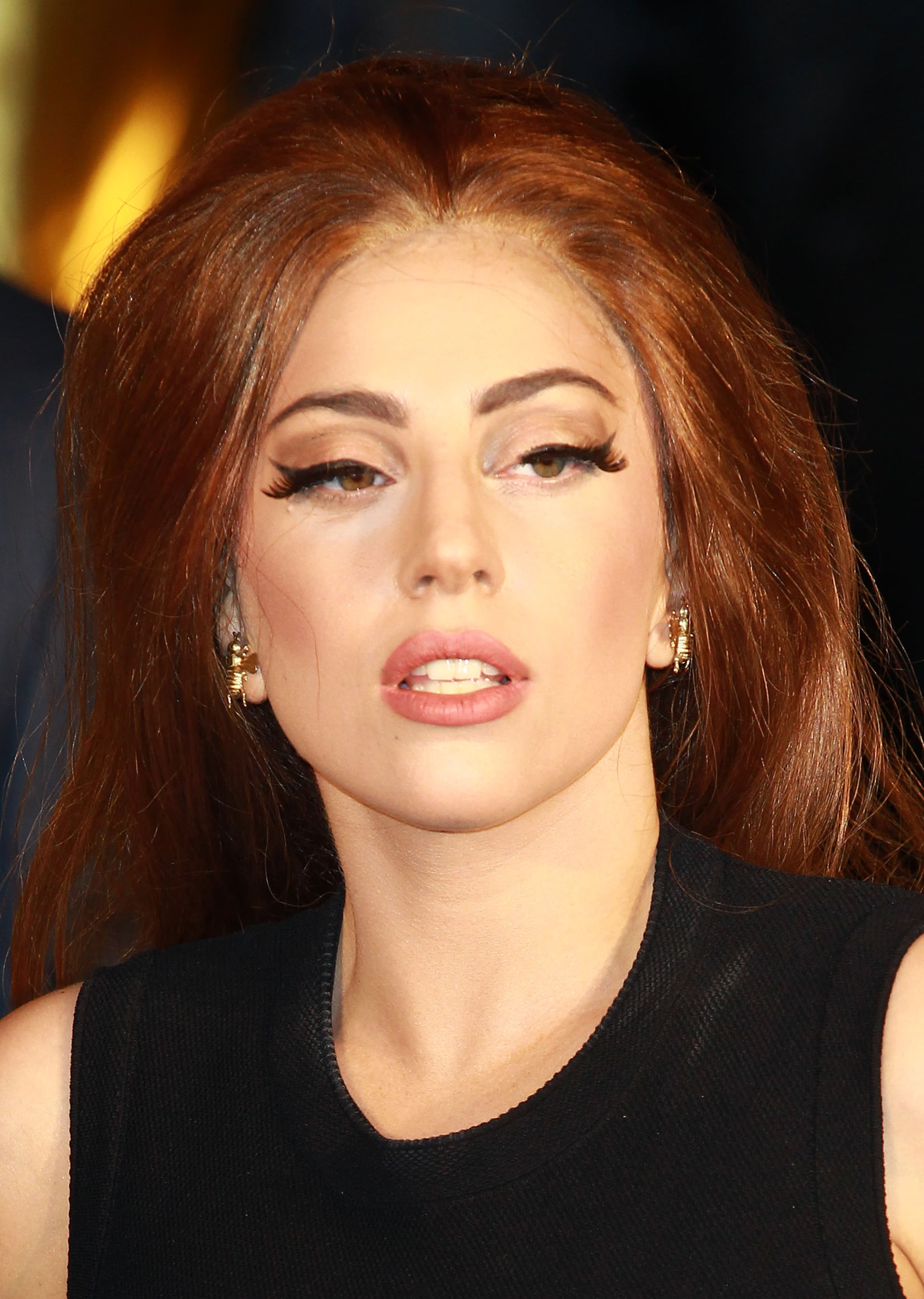 Lady Gaga z rudymi włosami