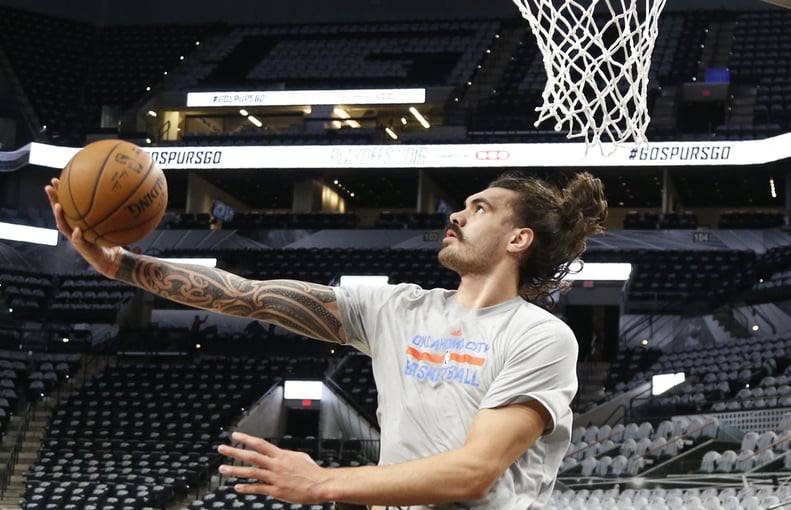 The shoes belonging to Steven Adams of the Oklahoma City Thunder in a  News Photo - Getty Images