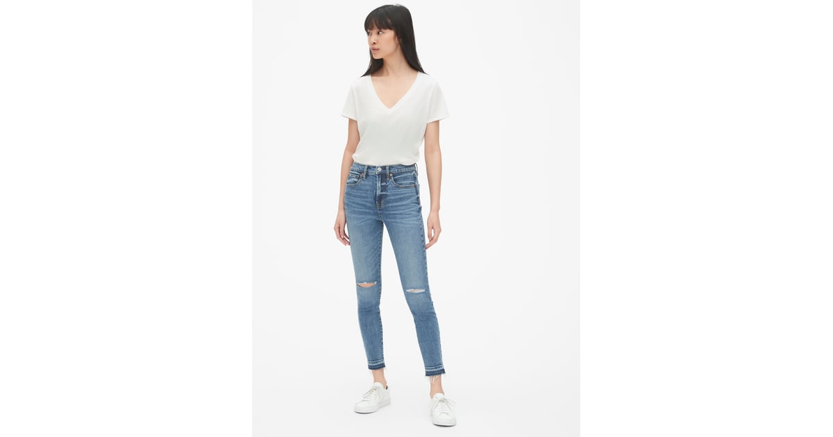 Gap High Rise True Skinny Ankle Jeans With Distressed Detail | Best Gap ...