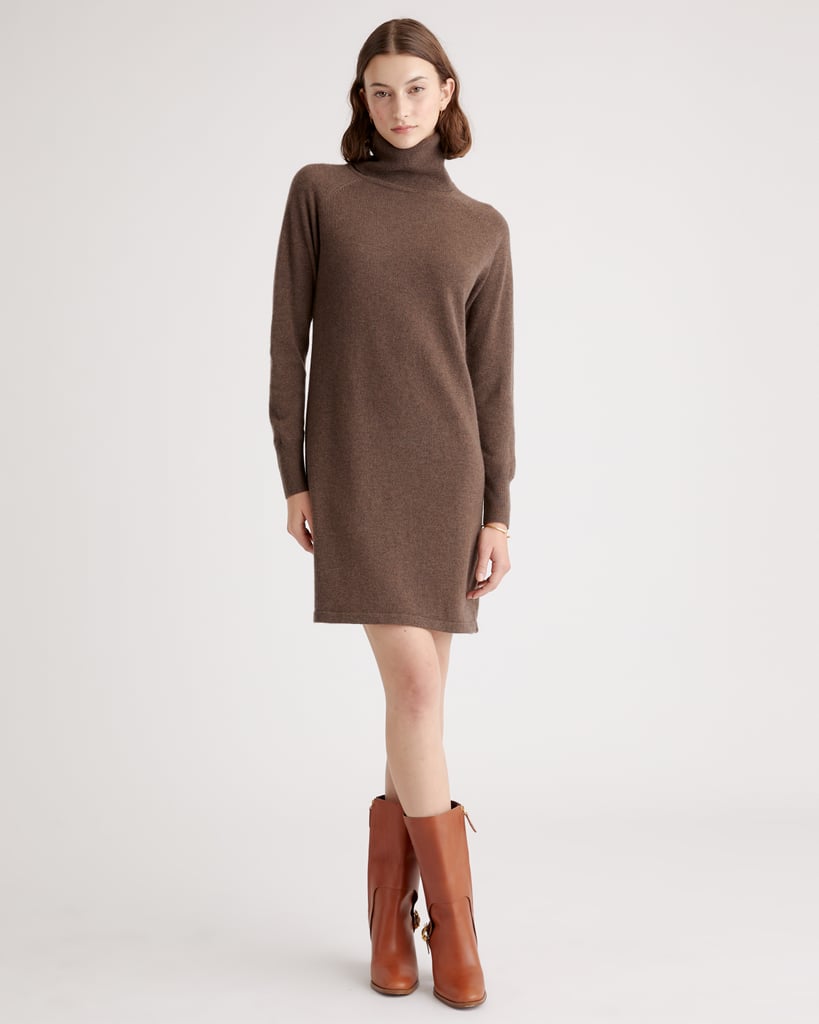 Quince Cashmere Turtleneck Sweater Dress