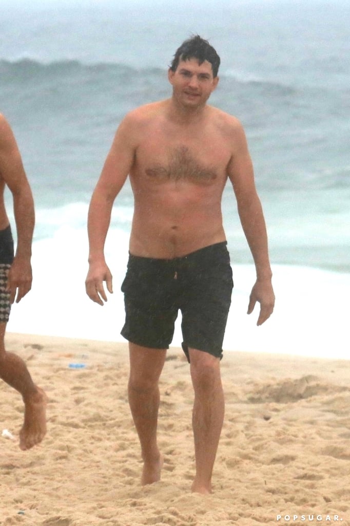 Ashton Kutcher Shirtless On The Beach In Brazil Oct 2017 Popsugar 4411