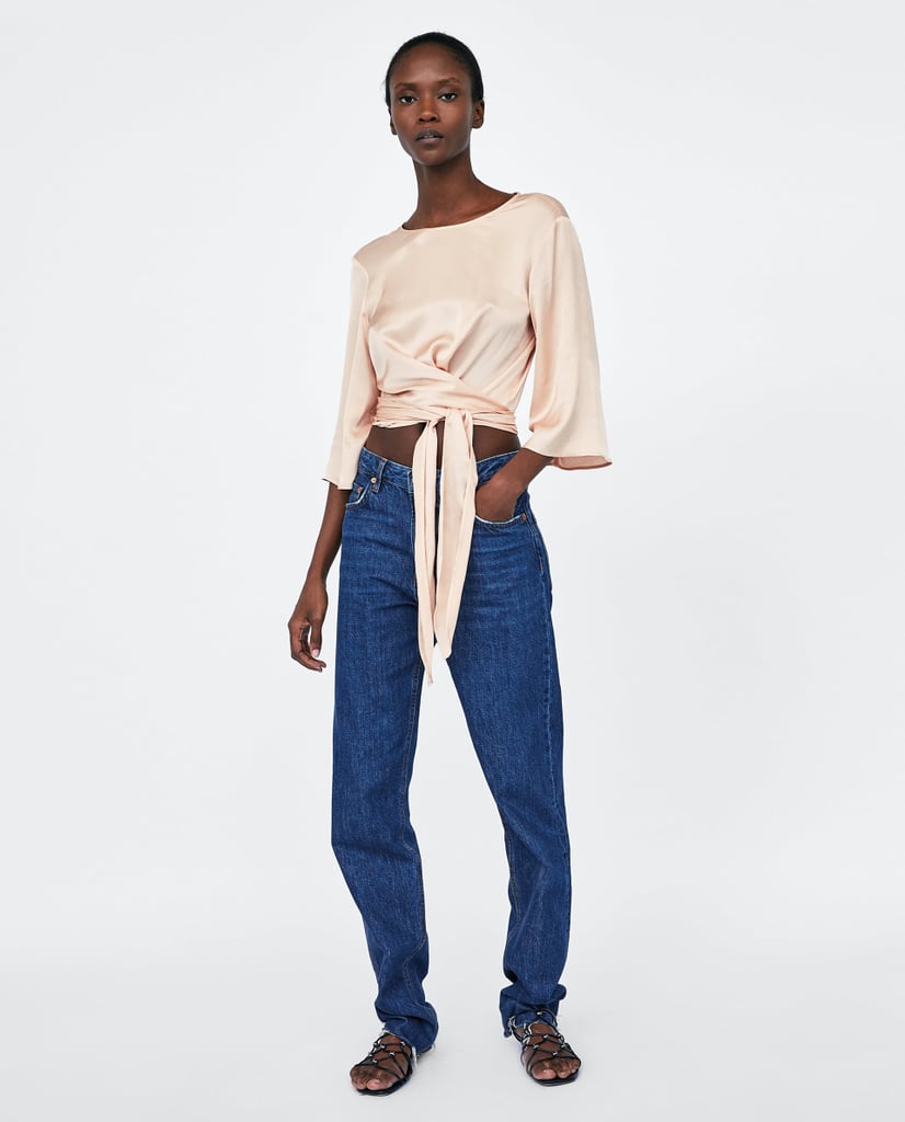 Zara Satin Crop Top How to Wear a Crop Top POPSUGAR Fashion Photo 21