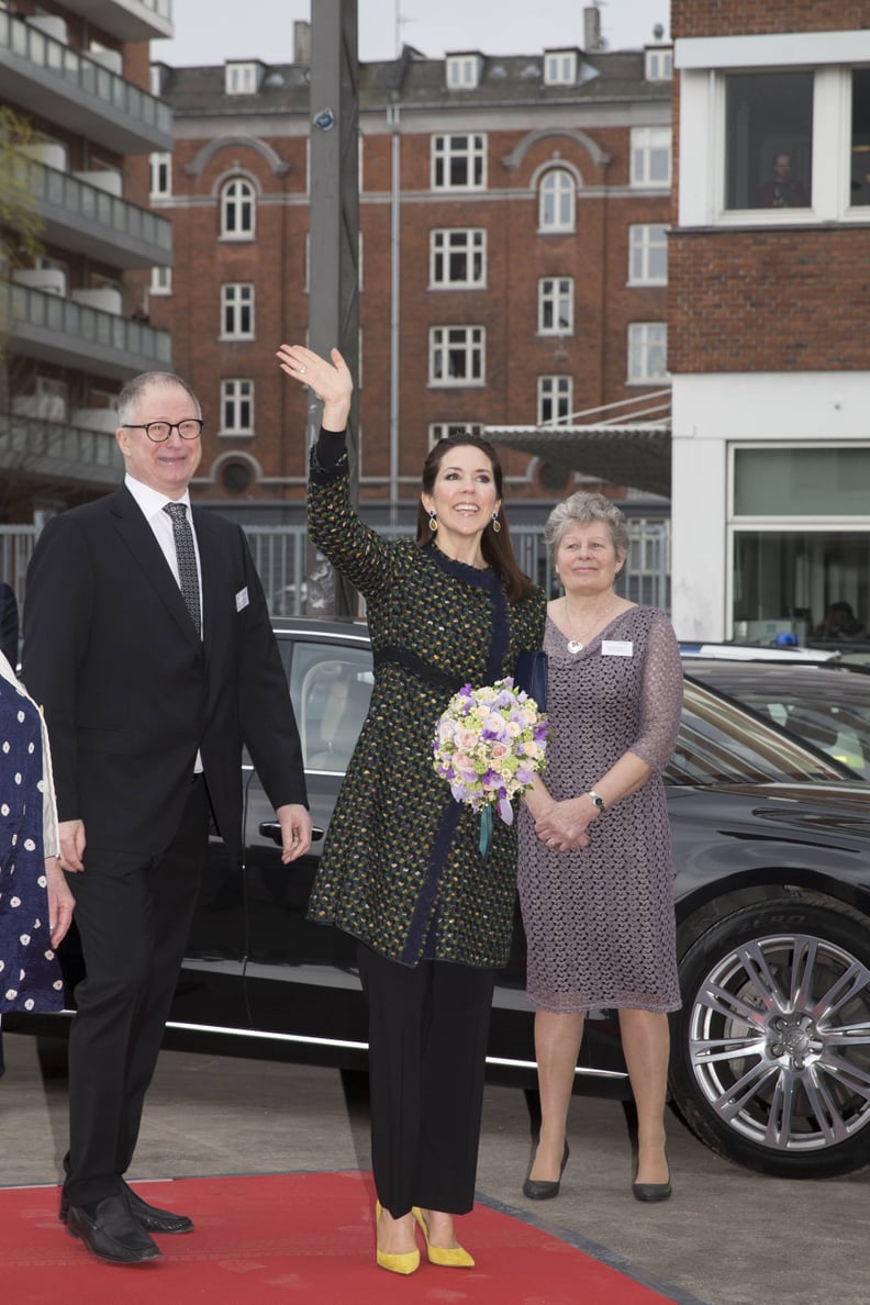 Princess Mary Added a Pop of Color to Her Look With Some Yellow Pumps