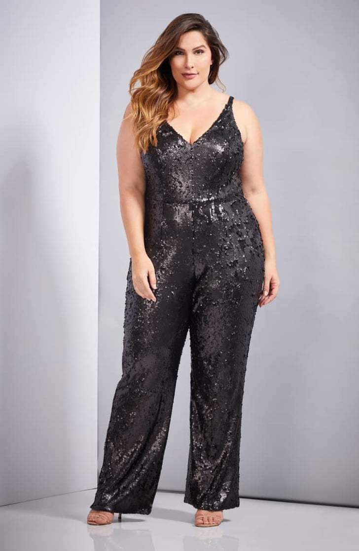 dress the population sequin jumpsuit