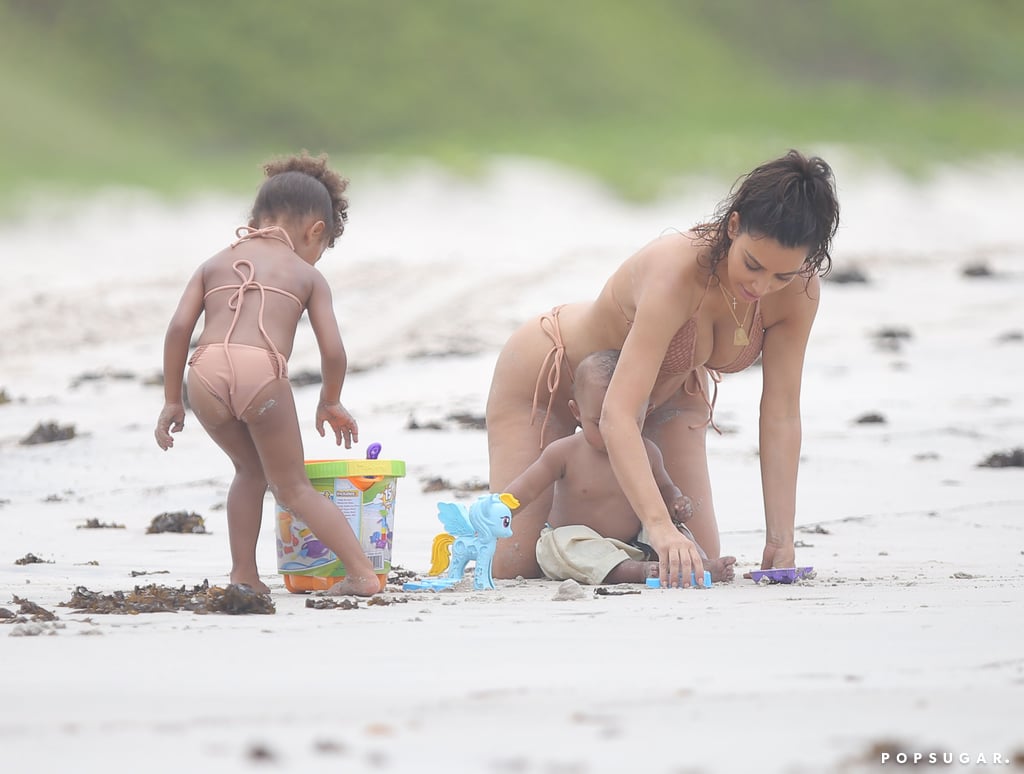 Kim Kardashian With North and Saint West in Mexico 2016