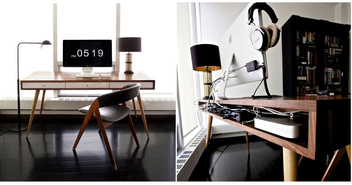 Desk with cord management Gadgets For Small Spaces POPSUGAR Tech
