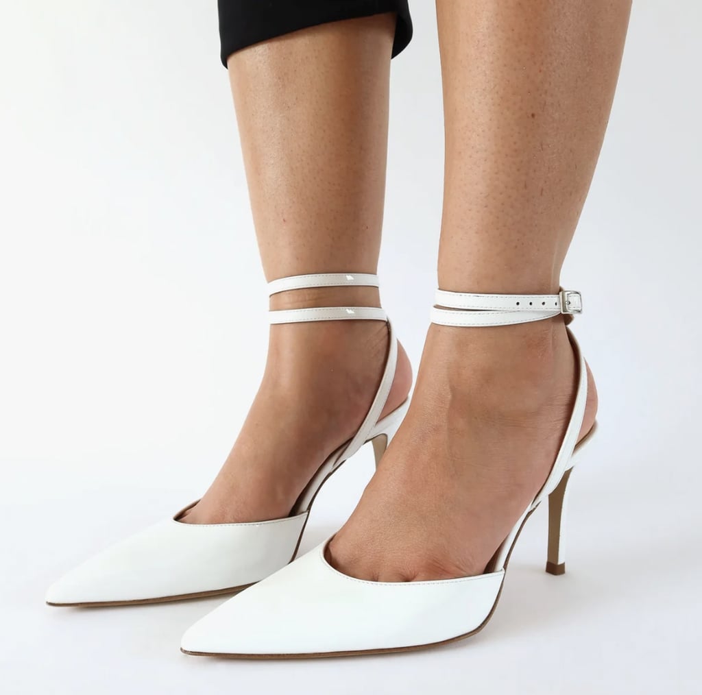 Maile Iris Patent White Pumps