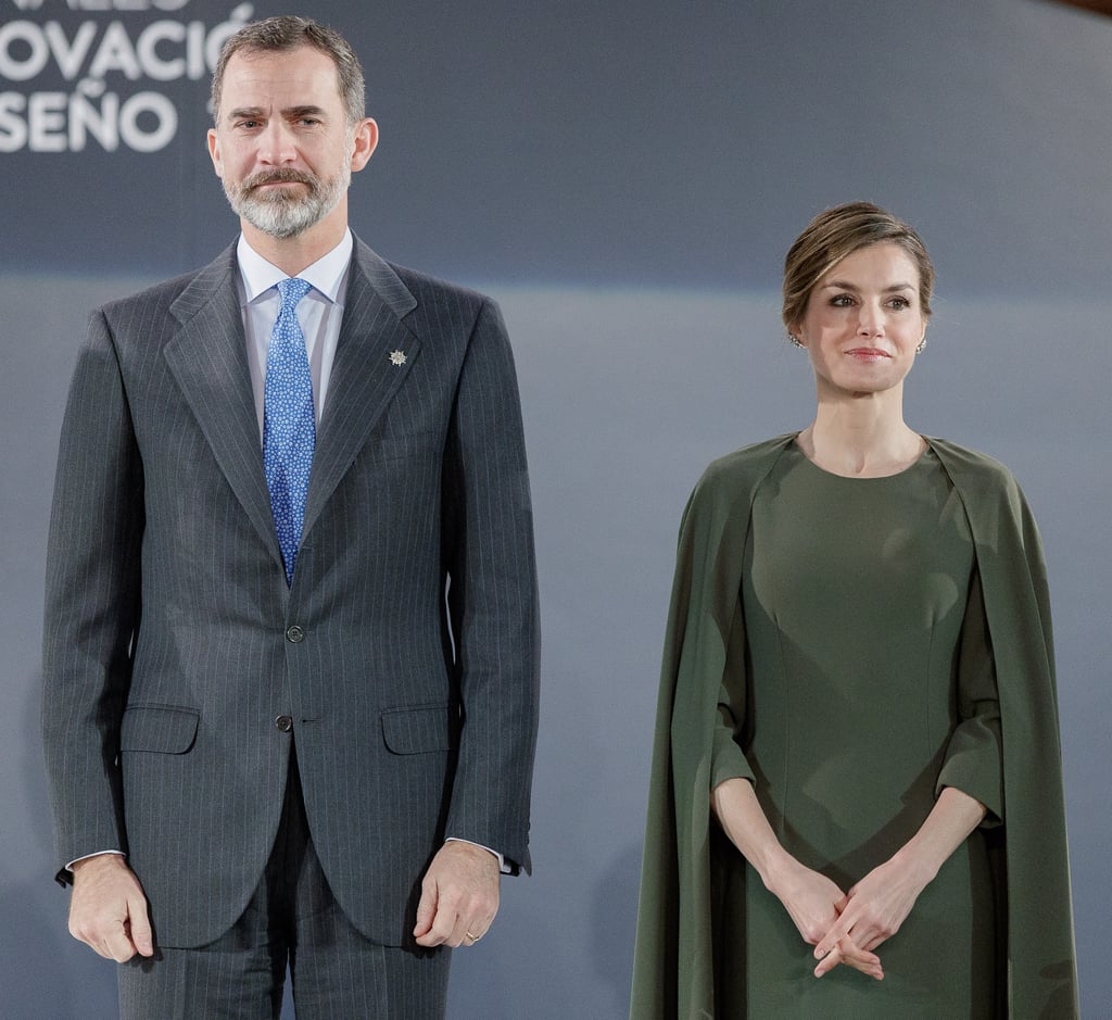 Queen Letizia's Cape Dress February 2017
