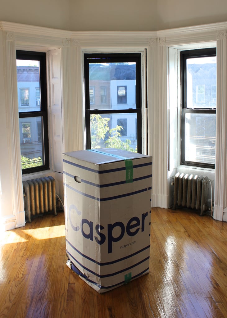 Within a couple days of placing my order, my Casper mattress arrived in a 68-pound box. Though I could have pushed the box from the front door to my bedroom, the delivery man was nice enough to carry it for me. Since the mattress doesn't have springs, it can be folded and stuffed into the golf-club-sized package. It's no wonder Kylie took to Instagram to show off her Casper box — the packaging is pretty genius.
