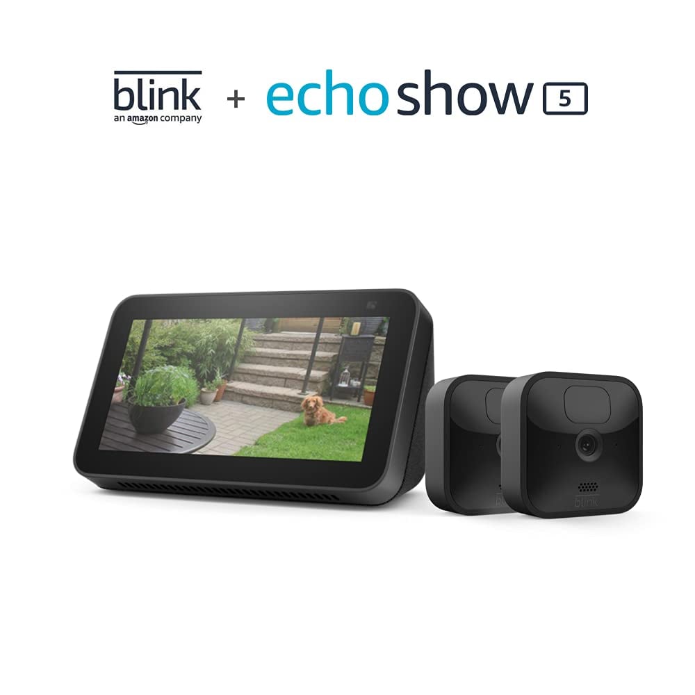 Blink Outdoor 2 Cam Kit Bundle With Echo Show 5 (2nd Gen)