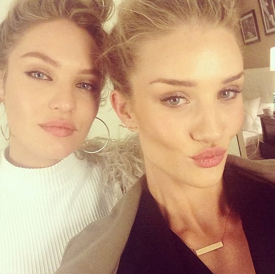 Candice Swanepoel and Rosie Huntington-Whiteley