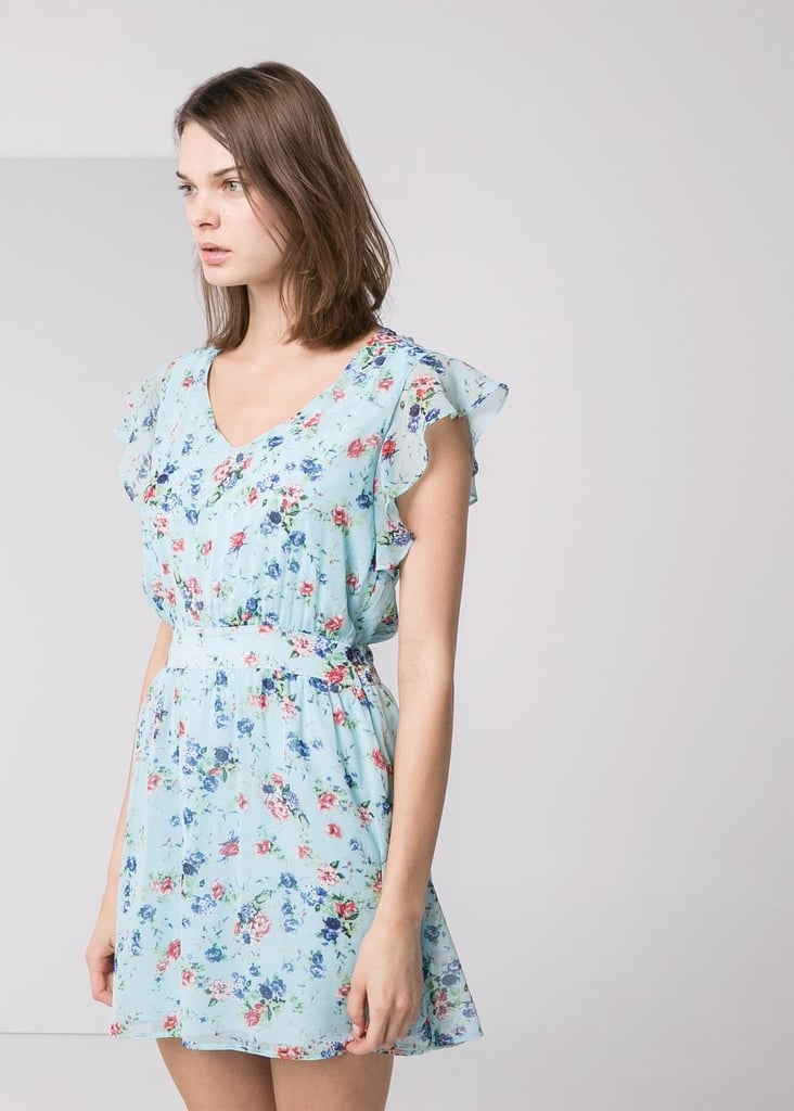 mango flower chiffon dress