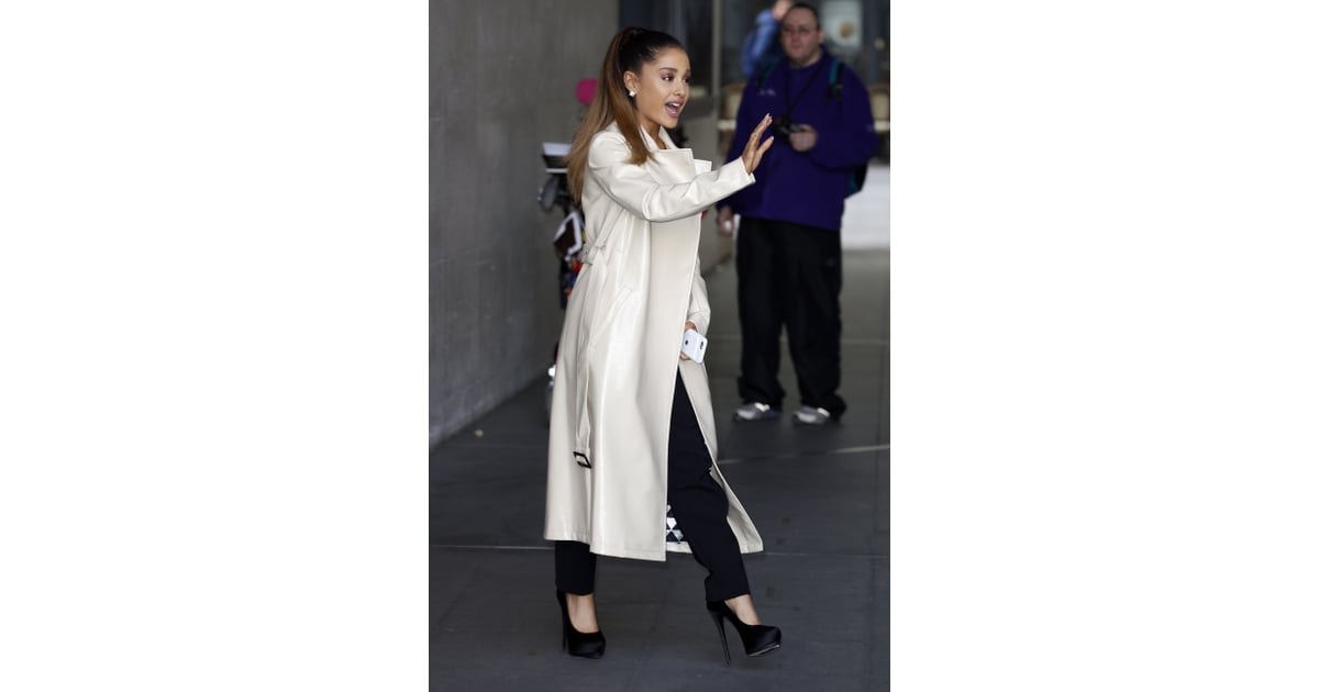 Ariana Grande: Fur Coat, Platform Pumps