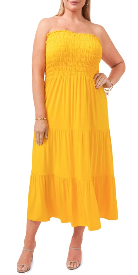 1.STATE Strapless Jersey Maxi Dress