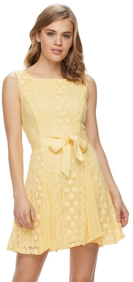 Pleated Crochet Dress