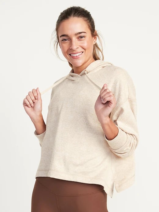 Old Navy Loose Cropped Sweater-Knit Hoodie