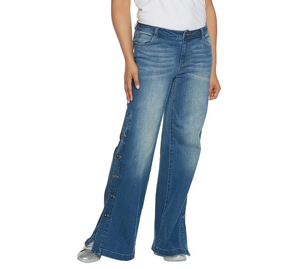 Peace Love World Denim Button Side Pants
