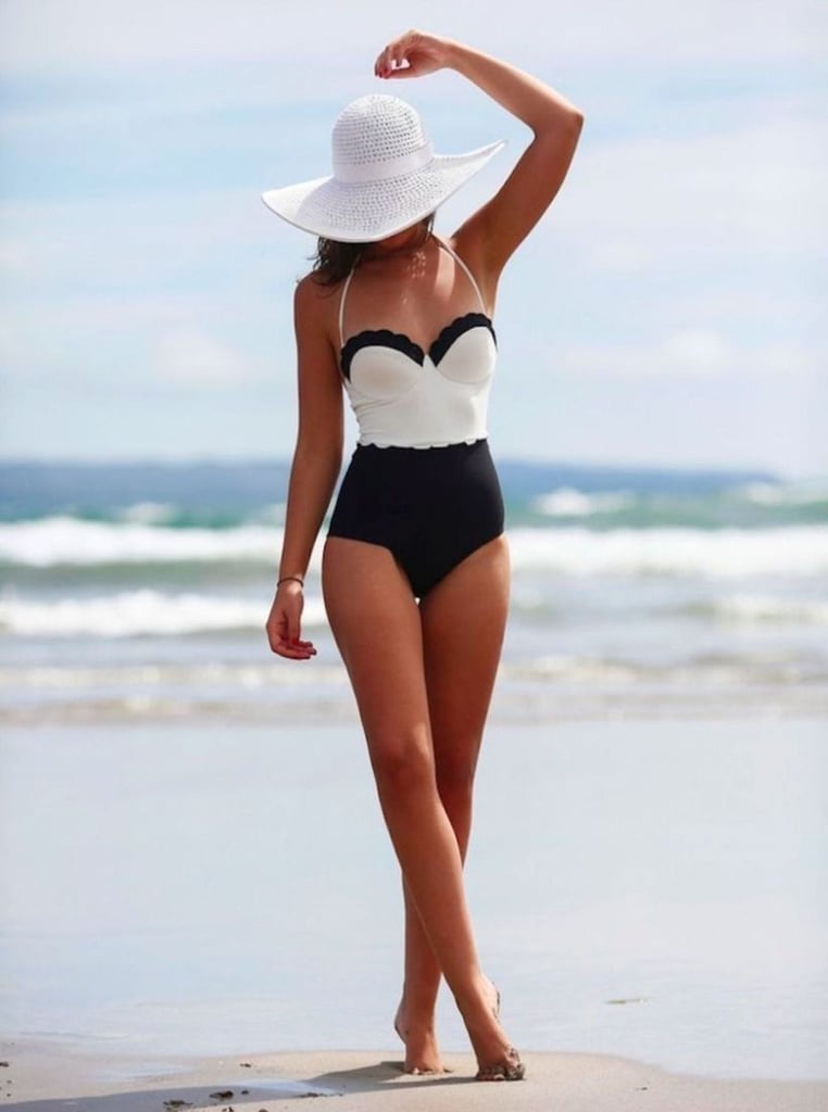 Black and White One-Piece Swimsuit