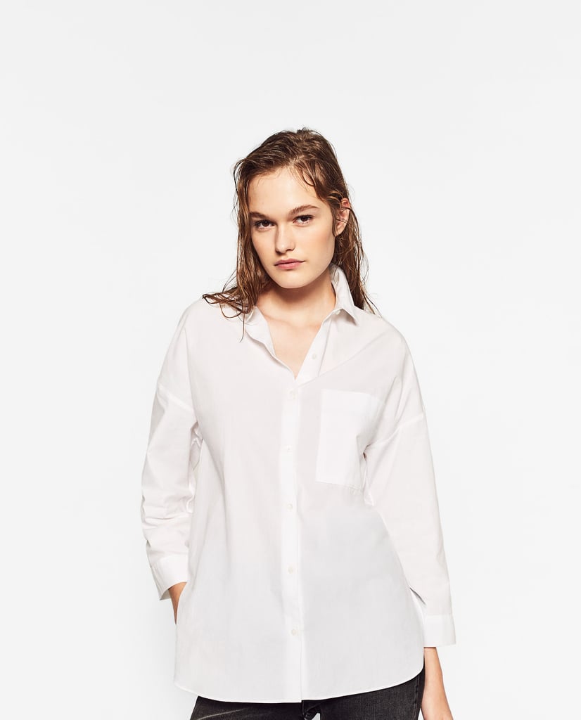 oversize poplin shirt zara