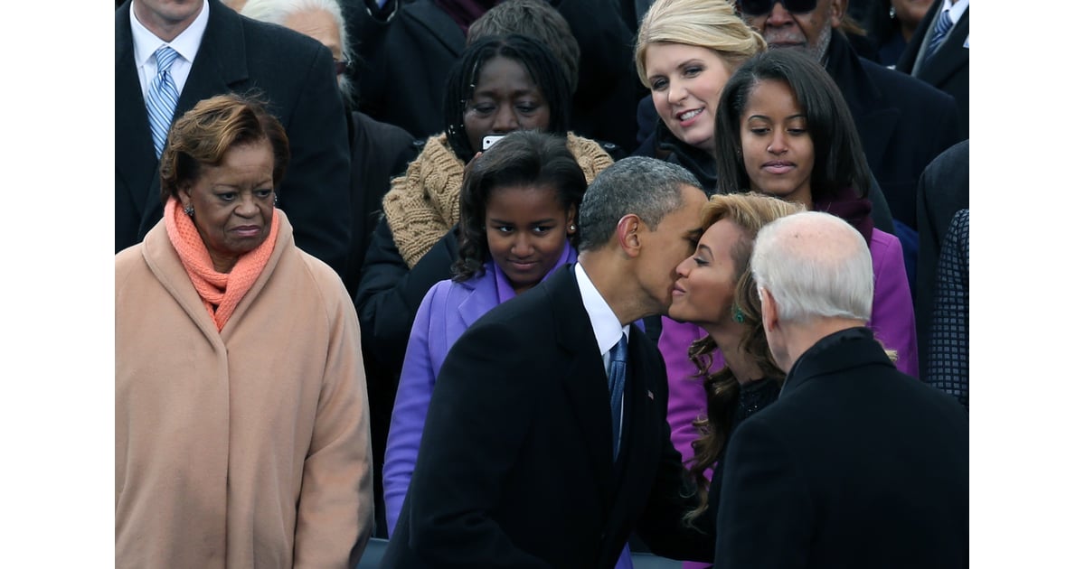 Barack Obama Kissed Beyonce On The Cheek President Barack Obama Is Sworn In With Michelle And Daughters By His Side Popsugar Love Sex Photo 83