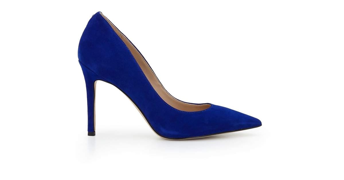 sam edelman blue suede heels