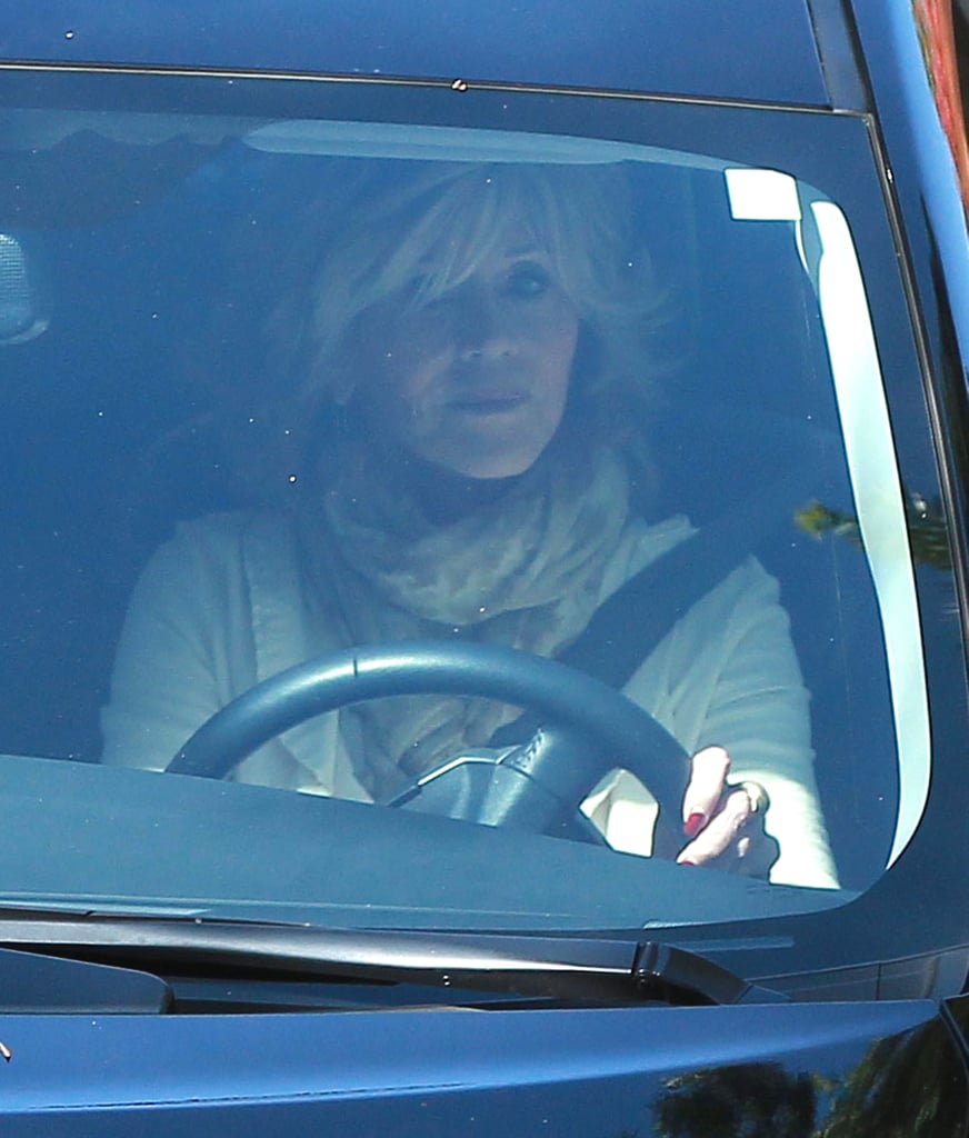 Jane Fonda arrived at the party in her car.