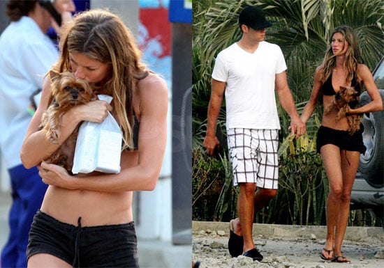 Gisele Heads Into Town in String Bikini With Tom in Slippers Gisele Heads Into Town in String Bikini With Tom in Slippers