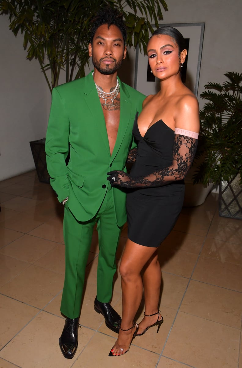 Miguel and Nazanin Mandi at Clive Davis's 2020 Pre-Grammy Gala in LA