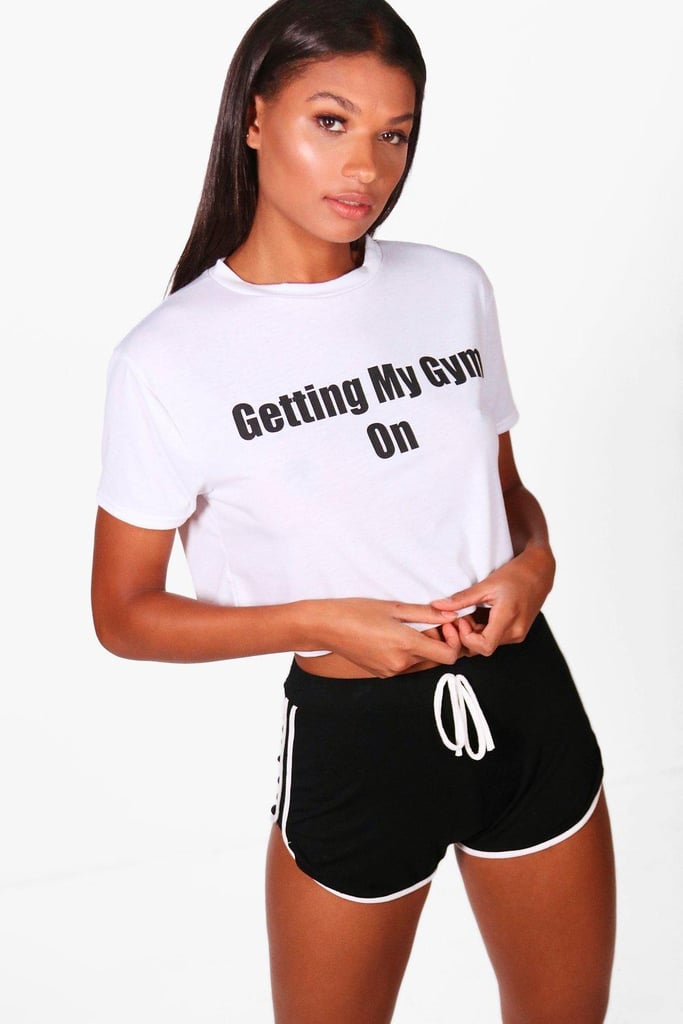 Saskia Fit Getting My Gym On Cropped Workout Tee