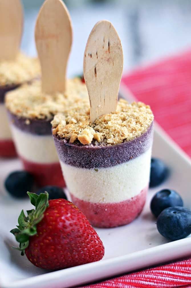Boozy Red, White, and Blueberry Cheesecake Popsicles
