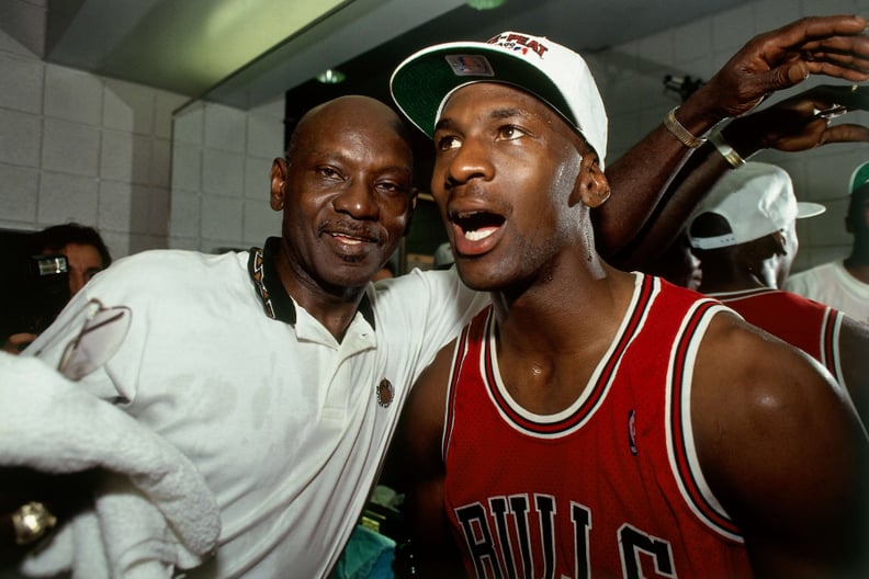 PHOENIX - JUNE 20:  Michael Jordan #23 of the Chicago Bulls celebrates winning the NBA Championship with his father after Game Six of the 1993 NBA Finals on June 20, 1993 at th America West Arena in Phoenix, Arizona.  The Bulls won 99-98.  NOTE TO USER: U