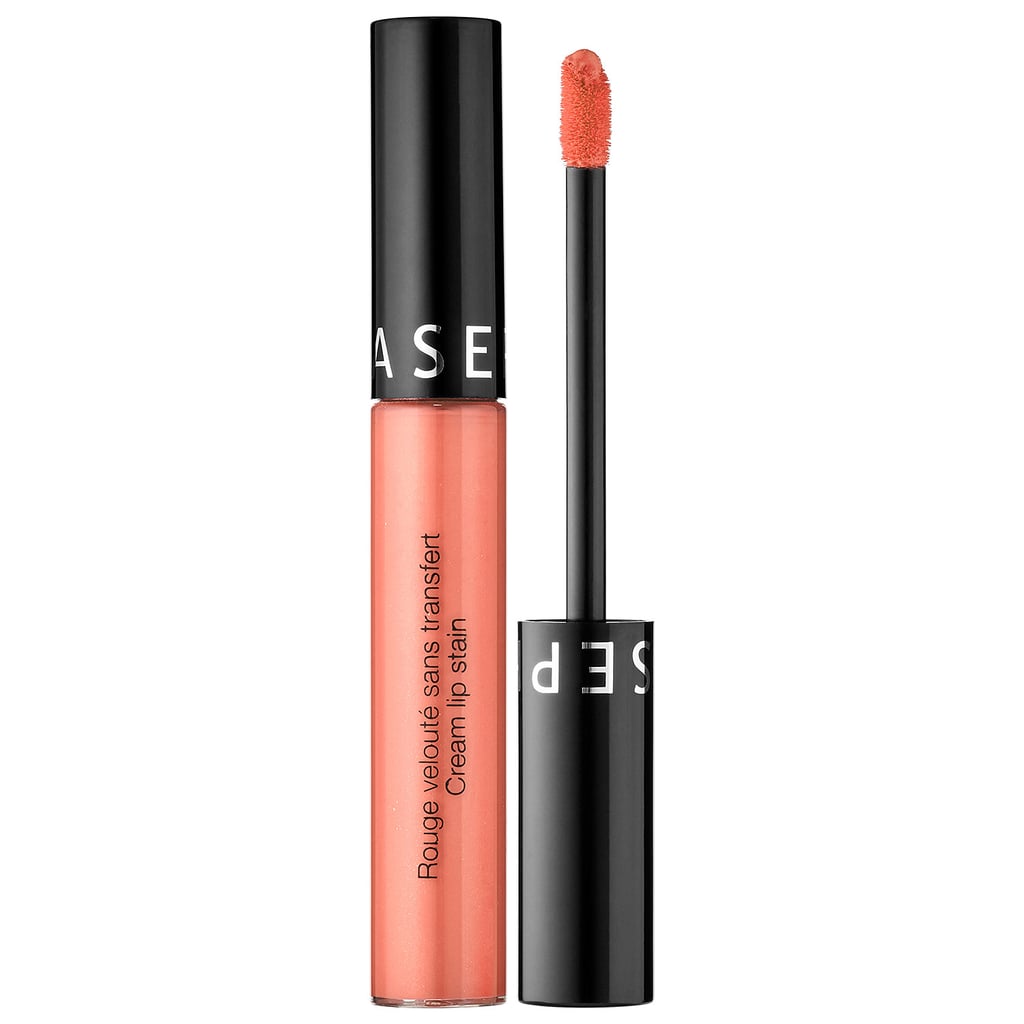 Sephora Cream Lipstain in Peach Tart ($11) lasts all day while never feeling dry or uncomfortable.