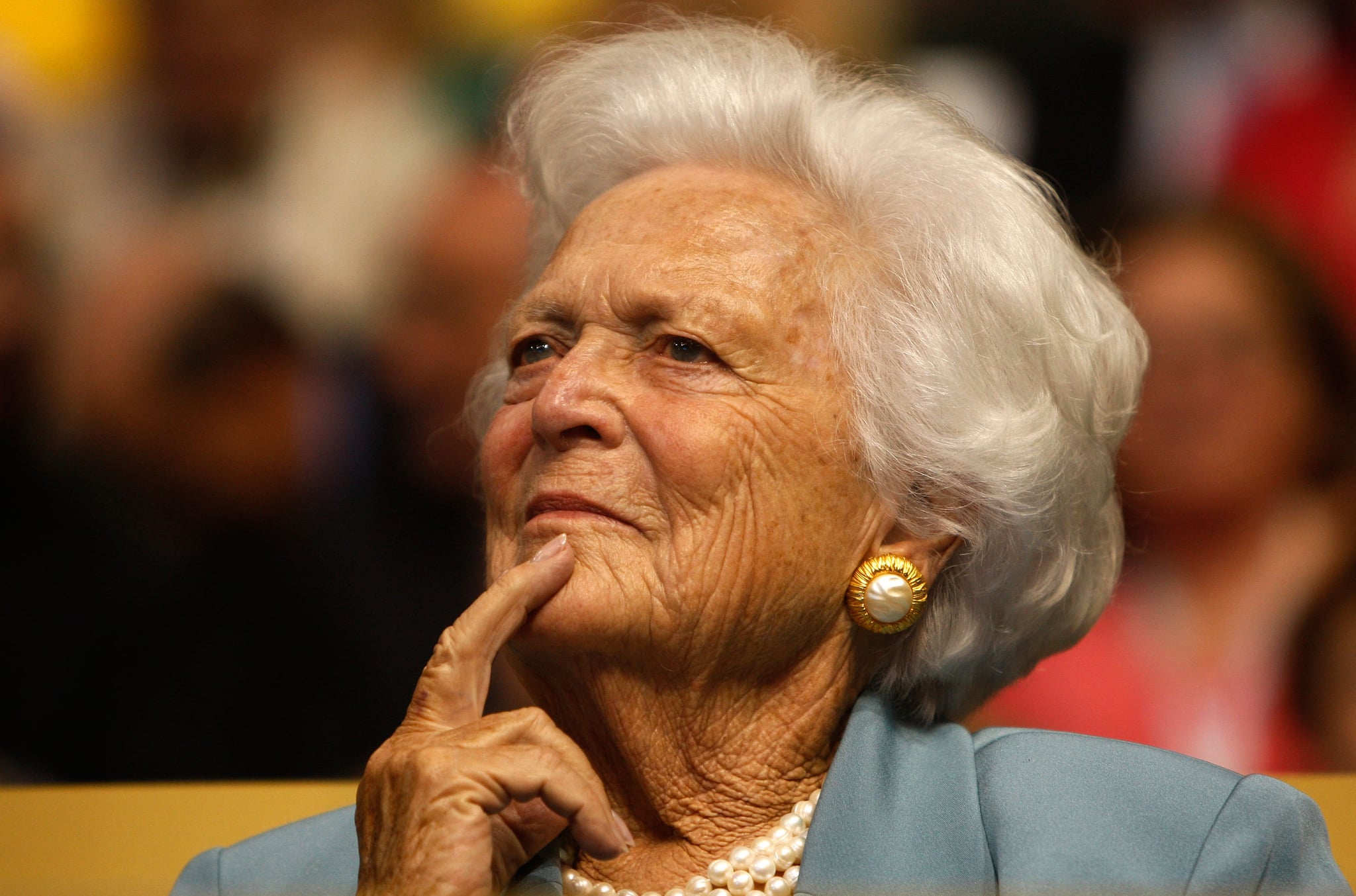 ST. PAUL, MN - SEPTEMBER 02:  Former first lady Barbara Bush attends day two of the Republican National Convention (RNC) at the Xcel Energy Center on September 2, 2008 in St. Paul, Minnesota. The GOP will nominate U.S. Sen. John McCain (R-AZ) as the Republican choice for U.S. President on the last day of the convention.  (Photo by Scott Olson/Getty Images)