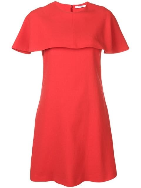 Givenchy Short Sleeve Cape Dress