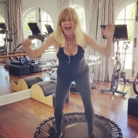 Watch Goldie Hawn Energetically Work Out to "Physical"