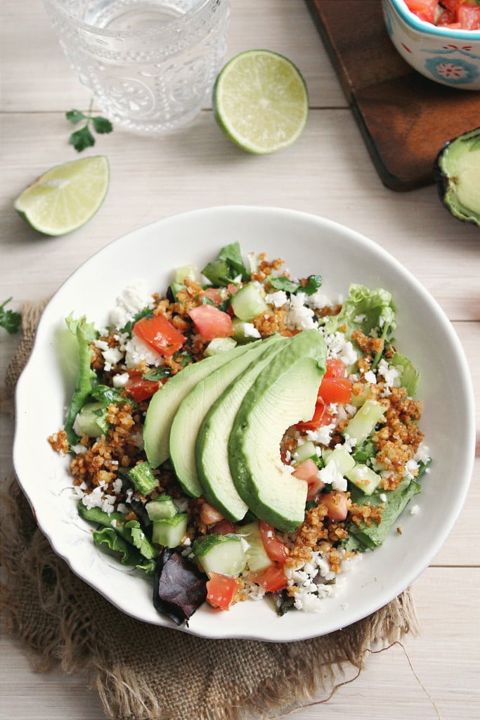 Raw Spicy Walnut Taco Salad