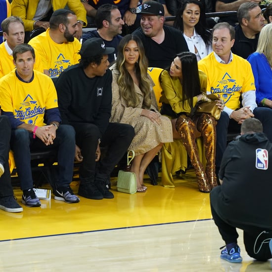 Nicole Curran Leaning Over Beyoncé at Warriors Game 2019