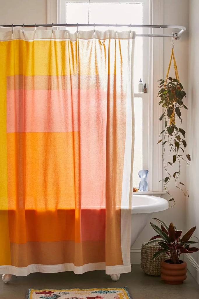 A Colorblock Shower Curtain: Kiko Shower Curtain