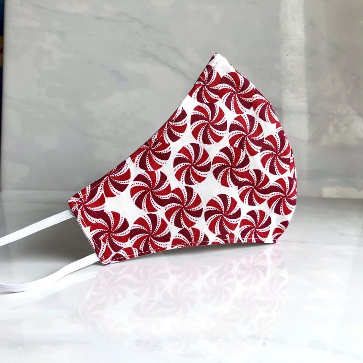 Red Peppermint Face Mask ChristmasThemed Fabric Face Masks