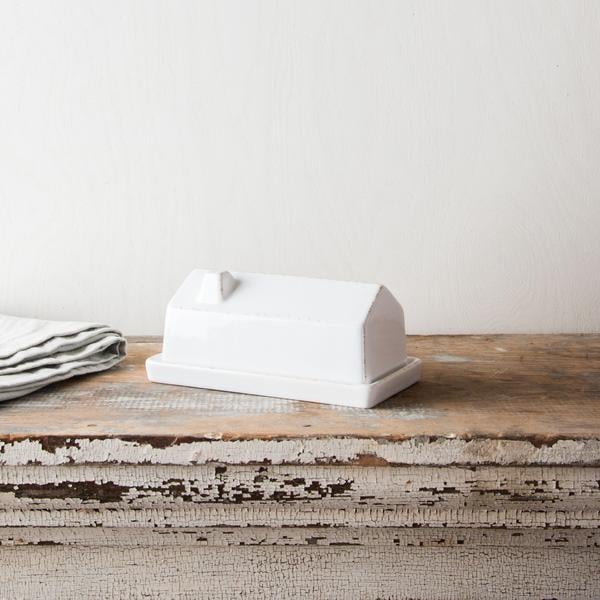 Stoneware House Butter Dish