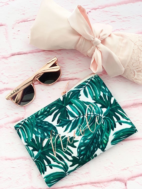 Mod Party Palm Leaf Makeup Bag