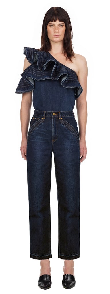 Self-Portrait x Lee Cropped High Rise Straight Jeans