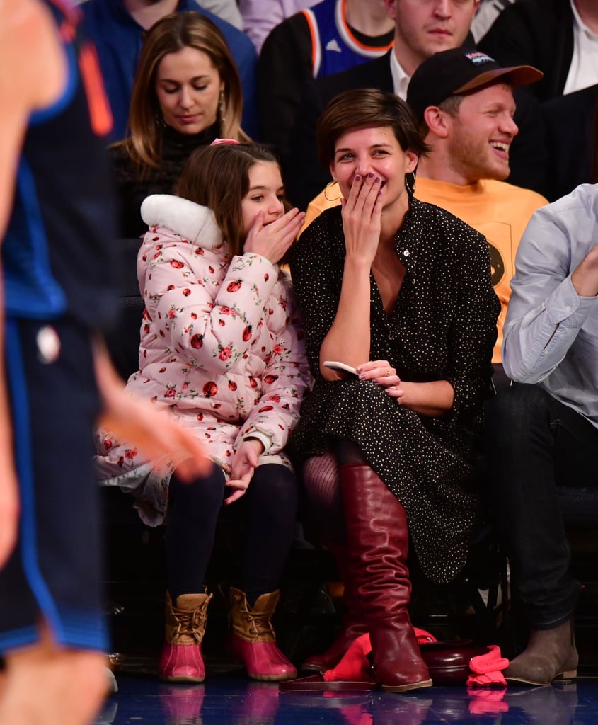 Katie Holmes and Suri Cruise at Knicks Game December 2017