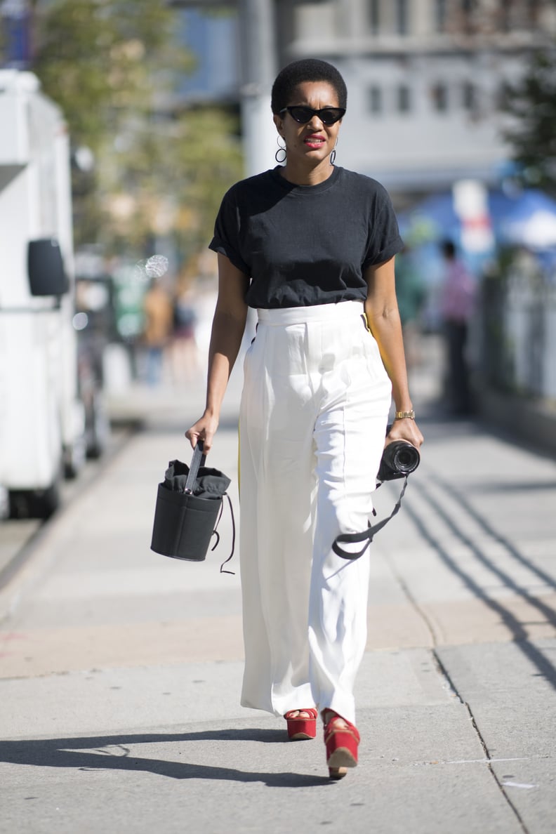 Keep It Neutral Up Top and Add Color With Shoes