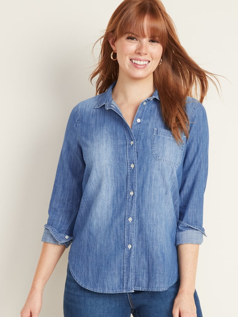 Relaxed Chambray Classic Shirt for Women