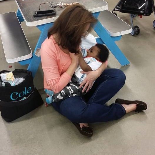Old Navy Employee Held Baby While Mom Shopped