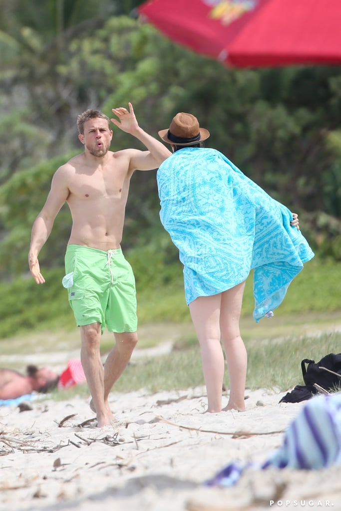 Charlie Hunnam and Morgana McNelis Pictures in Hawaii 2018