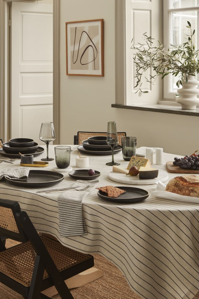 For the Next Dinner Party: Striped Linen-blend Tablecloth