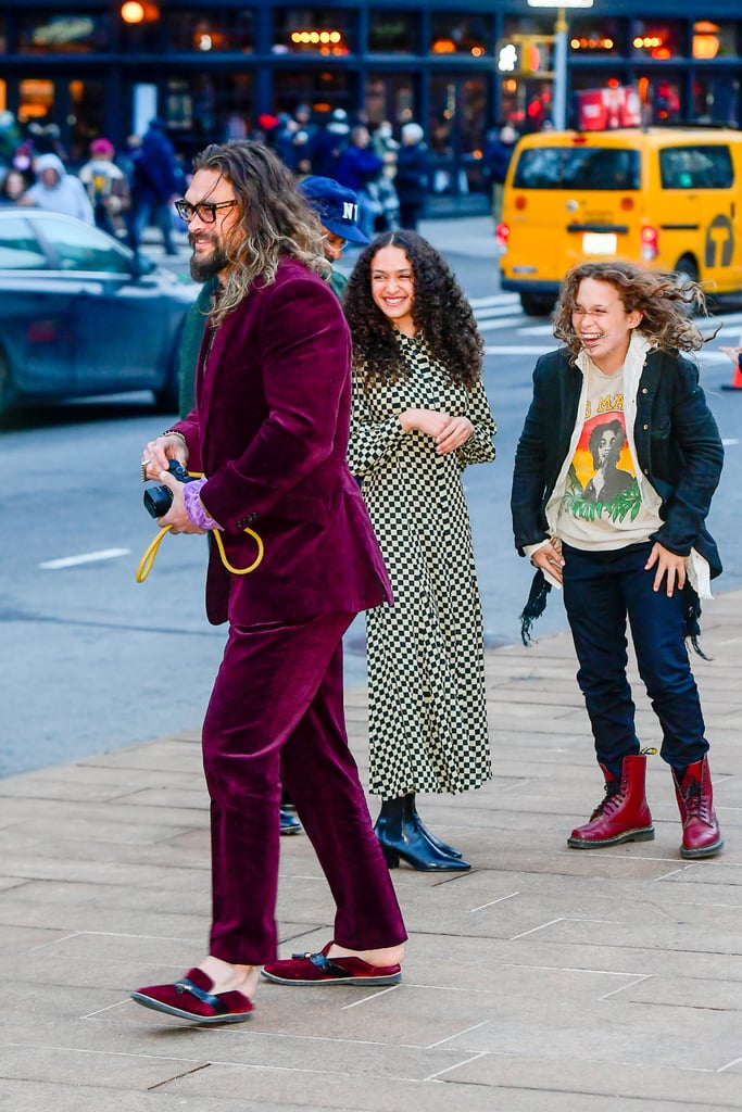 Jason Momoa and Kids Support Zoë Kravitz at Batman Premiere