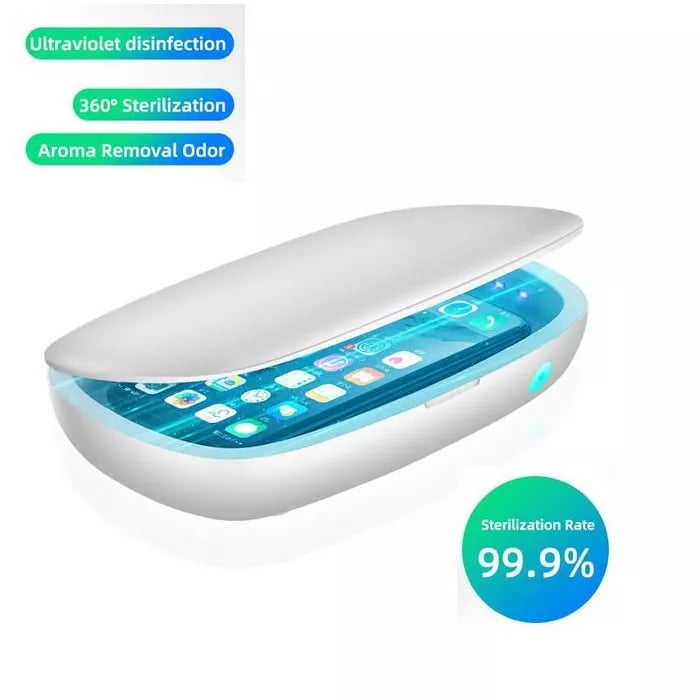 A Disinfectant: UVC Phone Cleaner Sanitizer and Sterilizer Disinfection Box